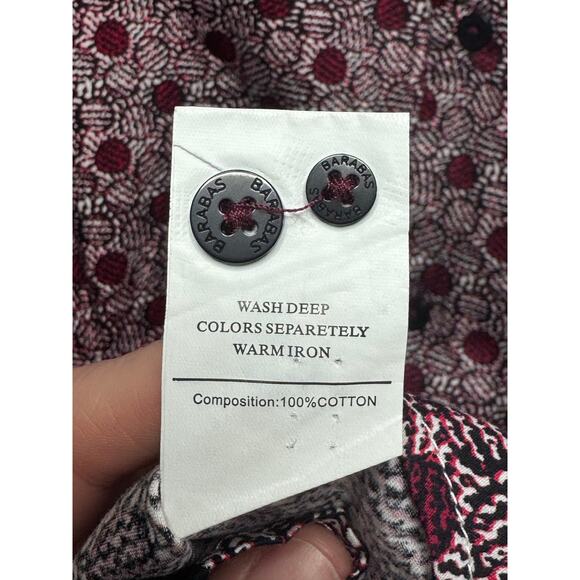 Barabas Men's Long Sleeve Red Black Geo Print Button Up Shirt - Size XL - Picture 4 of 4